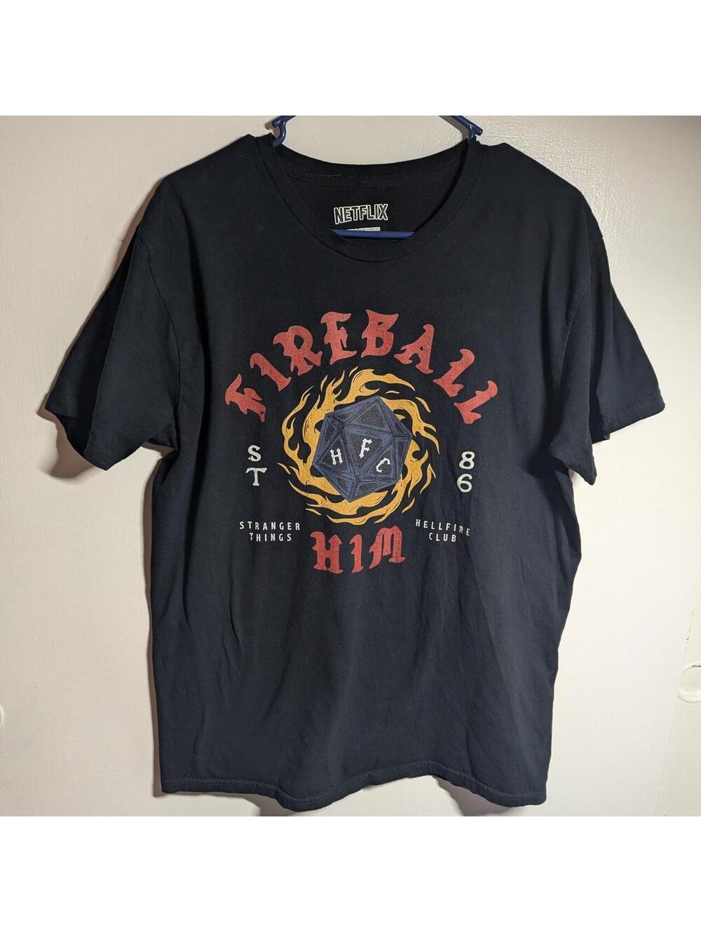 Stranger Things Hellfire Club Fireball D20 Graphic T-Shirt